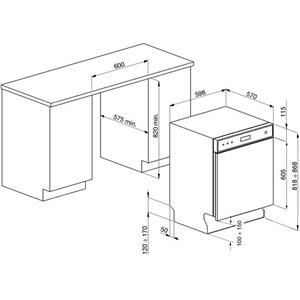 Smeg LSP6448X2 Lavastoviglie | A scomparsa parziale | Classe energetica A++ | A scomparsa parziale, Acciaio inox, Pulsanti