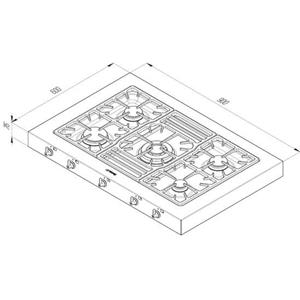 Smeg PS9R-3 Piano cottura | Da incasso | Da incasso, Gas, 5 Fornello(i)