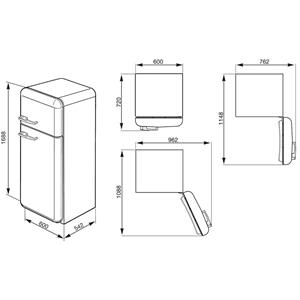 Smeg FAB30LP1 Frigocongelatore | Libera installazione | Classe energetica A++ | 293 L, SN-T, 38 dB