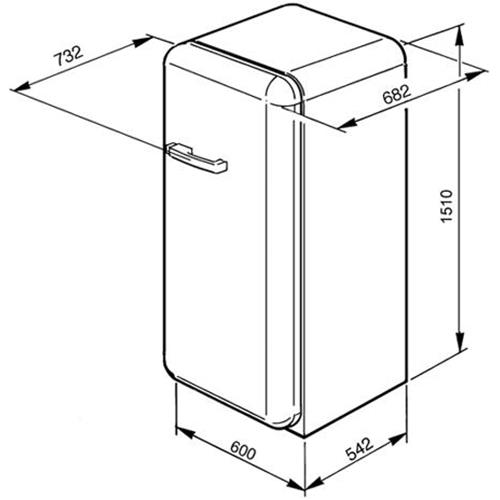 Smeg FAB28RBL1 Frigocongelatore | Libera installazione | Classe energetica A++ | 248 L, Libera installazione, 39 dB
