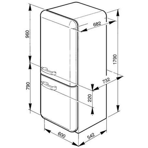 Smeg FAB32P7 Frigocongelatore | Libera installazione | Classe energetica A+ | 308 L, SN-T, 39 dB
