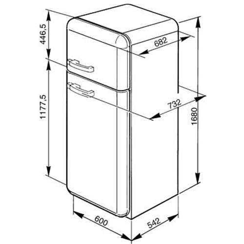 Smeg FAB30VE7 Frigocongelatore | Libera installazione | Classe energetica A+ | 310 L, Starfish, 39 dB
