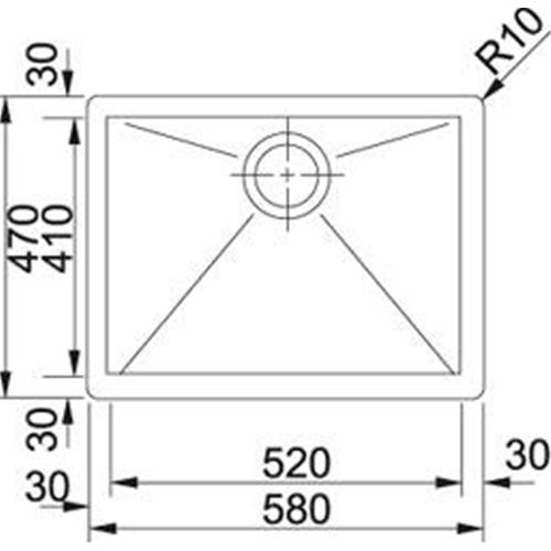 Franke PLANAR PPX 210-58 3 1/2 - 127.0198.245 Lavello Incasso