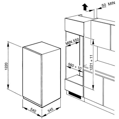 Smeg FR2052P Frigocongelatore | Da incasso | Classe energetica A++ | 202 L, Da incasso, 36 dB