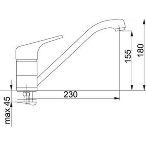 Franke Giada spout top HP G-Oatmeal - 115.0027.744 Miscelatore Lavello