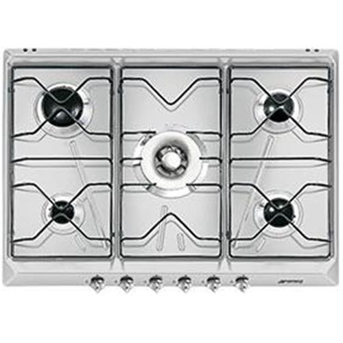 Smeg SRV576AL Piano cottura incasso Alluminio, Da incasso, Gas