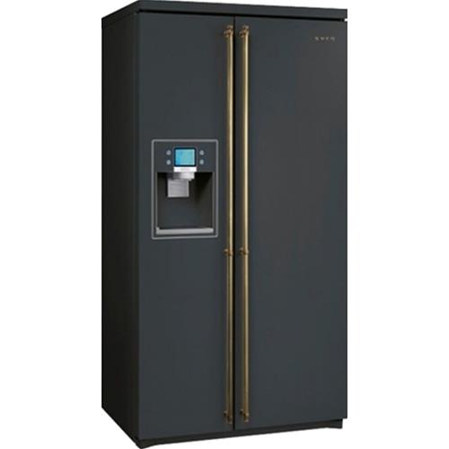 Smeg SBS8003AO Frigocongelatore | Libera installazione | Classe energetica A+ | Libera installazione, Porta americana, Antracite