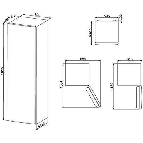Smeg CV26PXNF4 Congelatore | Congelatore verticale | Classe energetica A+ | 251 L, 15 kg/24h, N-T