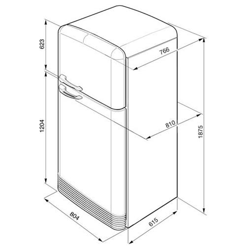 Smeg FAB50LCR Frigocongelatore | Libera installazione