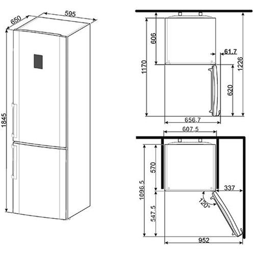 Smeg FC370XP Frigocongelatore | Libera installazione | Classe energetica A+ | 318 L, No Frost (frigorifero), SN-T