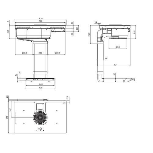 elica NIKOLATESLA HP BL/F/83 - PRF0120976B Piano cottura a induzione con cappa aspirante integrata Incasso | Classe A | Comandi touch control, portata intensiva 545 m³/h, vetroceramica nero