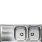 Smeg LYP116S Lavello | Incasso | 2 vasche, Acciaio inox, Troppo pieno integrato