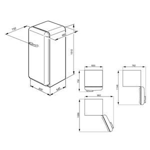 Smeg FAB28LCS1 Frigocongelatore | Libera installazione | Classe energetica A++ | 248 L, Libera installazione, 39 dB