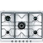 Smeg SRV576-5 Piano cottura | Incasso | Classe energetica A++ | 5 fuochi a gas, griglie in ghisa, acciaio inox