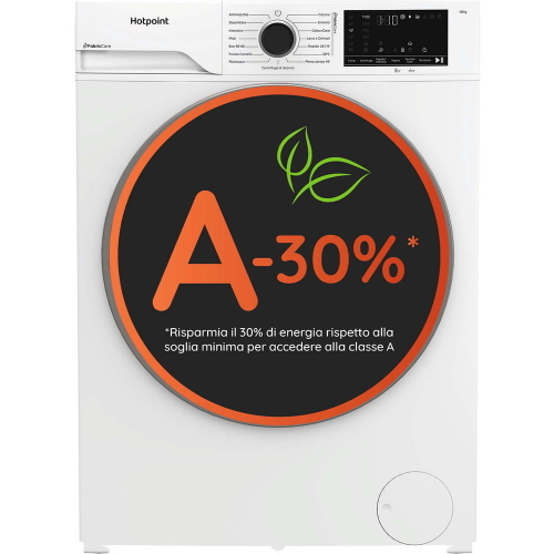 Hotpoint HB 103 CARE IT Lavatrice Libera installazione | Classe A | Capacità 10kg, classe A -30%, Motore Inverter