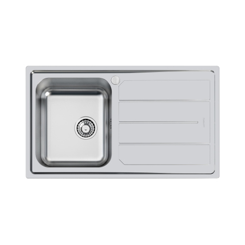 Foster Elettra 1Vsx+Sc B8 Inox - 5186062 Lavello Sopratop | Acciaio inox AISI 304 satinato, Dimensioni 860 x 500