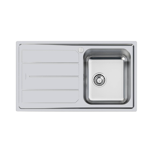 Foster Elettra 1Vdx+Sc B8 Inox - 5186061 Lavello Sopratop | Acciaio inox AISI 304 satinato, Dimensioni 860 x 500