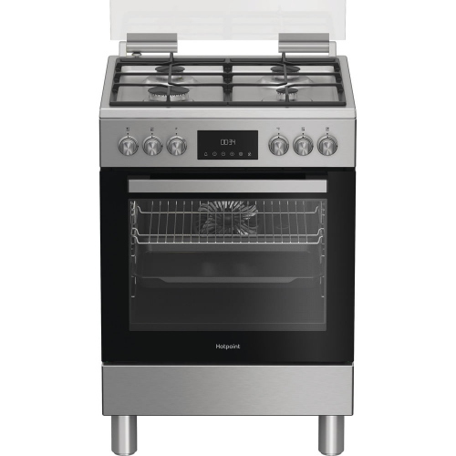 Hotpoint H6G5LMX Cucina Libera installazione | Classe A | 60x60cm, piano gas, forno elettrico ventilato