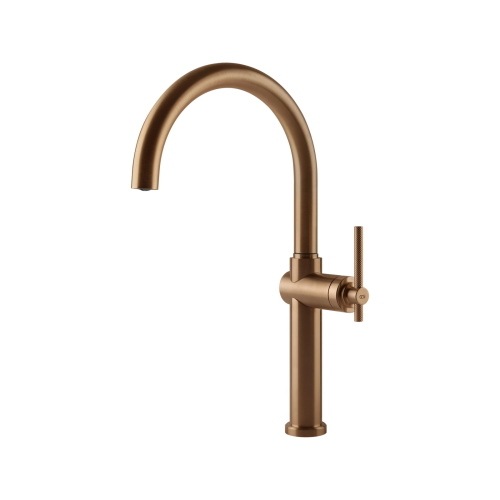 Gessi HABITO Girevole Warm Bronze Brushed PVD - 60670#726 Miscelatore Lavello | Bronzo Caldo Spazzolato Pvd, Canna girevole 360°, Portata regolabile