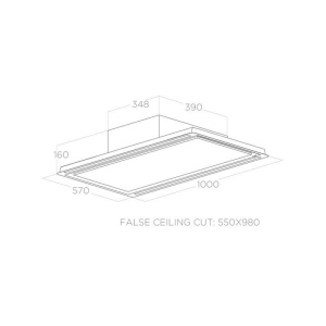 elica HILIGHT-X H16 IX/A/100 - PRF0167045A Cappa Soffitto | Classe A | Larghezza 100 cm, Acciaio Inox, Illuminazione LED