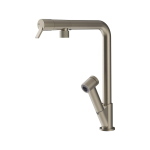 Gessi FISSO Estraibile Finox Brushed Nickel - 60640#149 Miscelatore Lavello | Nichel Spazzolato Finox, Doccetta estraibile, Tubo flessibile estensibile