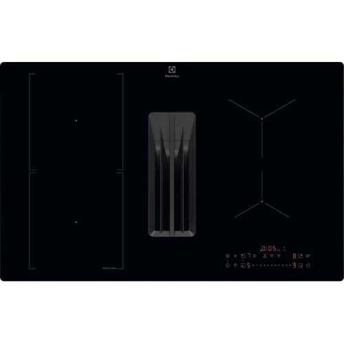 Electrolux KCC83410CK Piano cottura a induzione con cappa aspirante integrata incasso Nero, Da incasso, 80 cm | Classe energetica A+
