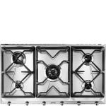 Smeg SRV596GH5 Piano cottura a gas | Incasso | Classe energetica A | 5 fuochi, Griglie in ghisa, Accensione automatica