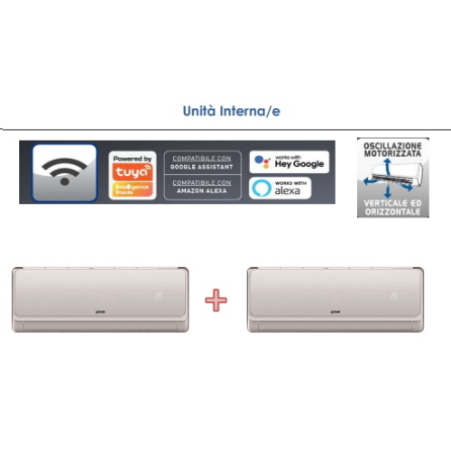 ZEPHIR ZDAWIFI9/12 Climatizzatore Dual split 9000+12000 BTU | Classe energetica A++/A+