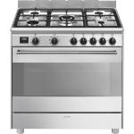 Smeg BG91X2 Cucina Libera installazione | Classe A+ | 5 fuochi gas, doppio forno elettrico, design professionale