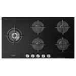 De'Longhi NSL590DNCM Piano cottura Incasso | Classe 90 | vetroceramico nero, 5 gas (1 TC), griglie ghisa, Precision Control