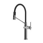 Gessi HABITO Semiprofessionale Black Metal Brushed PVD - 60664#707 Miscelatore Lavello | Nero Metal Spazzolato Pvd, Canna semiprofessionale doppia funzione, Altezza canna 250 mm