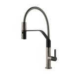 Gessi MESH Semiprofessionale Finox Brushed Nickel - 60005#149 Miscelatore Lavello | Nichel Spazzolato Finox, Canna semiprofessionale doppia funzione, Altezza canna 250 mm