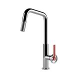 Gessi OFFICINE V Monogetto Chrome - 60203#031 Miscelatore Lavello | Cromo Lucido, Bocca monogetto fissa, Portata ridotta water saving