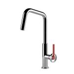 Gessi OFFICINE V Girevole Finox Brushed Nickel - 60201#149 Miscelatore Lavello | Nichel Spazzolato Finox, Canna girevole 360°, Portata regolabile