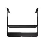 Falmec Spazio Is.130 Nero Opaco 220-240V - 50-60Hz T60 C/Filtro Cappa Isola | Classe A | Cappa isola con struttura a traliccio, mensole in vetro fumé, doppia barra LED con dimmer, larghezza 130 cm