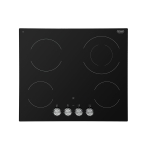 De'Longhi PVC61FK Piano cottura Incasso | Classe 60 | nero, 4 piastre radianti, manopole frontali