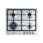 De'Longhi NSL460X Piano cottura Incasso | Classe 60 | inox, 4 gas (1 TC), griglie ghisa