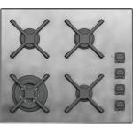 BARAZZA 1PUN64 Piano cottura a gas | 4 fuochi, Ghisa, Acciaio inox satinato