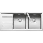 BARAZZA 1LES12RS Lavello Incasso | 2 vasche, Gocciolatoio sinistro, Acciaio inox AISI 304