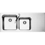 BARAZZA 1IS12060/2D Lavello Incasso | Acciaio inox, 2 vasche, Dimensioni 121x53x22 cm