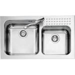 BARAZZA 1IS9060/2 Lavello Incasso | Acciaio inox, 2 vasche, Dimensioni 91x53x22 cm