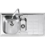 BARAZZA 1LLV100/D Lavello Incasso | 2 vasche + gocciolatoio dx, Vasche 34x39x21 cm, Acciaio inox AISI 304:contentReference[oaicite:4]{index=4}