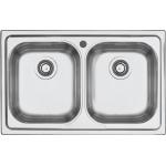 BARAZZA 1LFS82 Lavello Incasso | 2 vasche, Profondità 22 cm, Acciaio inox