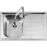 BARAZZA 1LLV90/1D Lavello Incasso | 2 vasche, Gocciolatoio dx, Vasche 34x39x21 cm