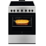 Electrolux LKR620066X Cucina Libera installazione | Classe A | Piano cottura in vetroceramica, forno elettrico, nero/inox
