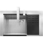 BARAZZA 1LMDR91K Lavello Incasso | Vasca + accessori, Coperchio inox, Rubinetto incluso