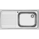 BARAZZA 1LFS10S Lavello Incasso | 1 vasca + gocciolatoio, 50x40x21 cm, Gocciolatoio sx