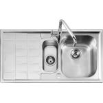 BARAZZA 1LLV100/S Lavello Incasso | 2 vasche + gocciolatoio sx, Vasche 34x39x21 cm, Acciaio inox AISI 304