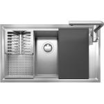 BARAZZA 1LES91RK Lavello Incasso | 1 vasca + gocciolatoio, 71x40x21,5 cm, Acciaio inox AISI 304