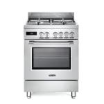 De'Longhi PRO66MXLPZ Cucina Libera installazione | Classe A | crema, 4 gas (1 TC), griglie ghisa, multif. 9 funz., funzione pizza 300°C, funzione lievitazione 40°C, progr. Touch control elettronico inizio-fine cottura., vano scaldavivande, porta fredda co